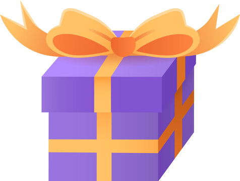 Purple Giftbox with Yellow Ribbon