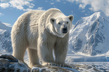 polar bear on ice ai generative