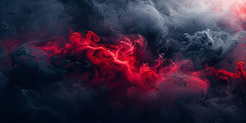 Red and black pure smoke background white high quality wallpaper  - obrazy, fototapety, plakaty