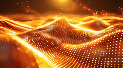 Particle luxury golden abstract background waves, golden particle abstract technology technology creative annual meeting style poster background