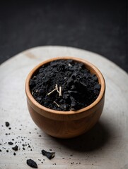 Obraz na płótnie Canvas Wood ash (Shahtoot) on a black background.