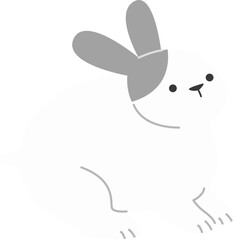 White Rabbit with Gray Ears
