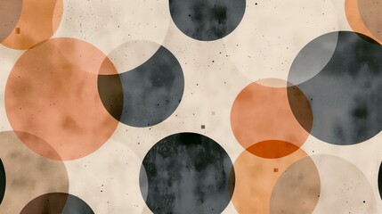 A painting of circles in various sizes and colors. The circles are all different sizes and are scattered throughout the painting. The painting has a somewhat abstract feel to it