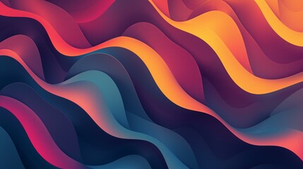 A colorful wave pattern with a blue and orange stripe. The colors are vibrant and the pattern is dynamic