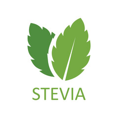 Stevia Leaves Icon. Natural Organic Logo. Vector