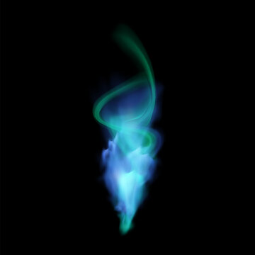 Neon magic smog vector for games. Isolated black background.