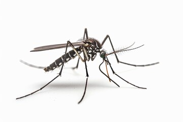 Mystic portrait of Uniform maansonia mosquito, beside view, full body shot, Close-up View, 