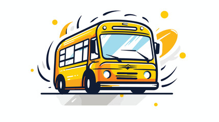 Bus icon in comic style. Coach cartoon vector