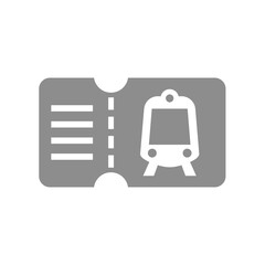 Train or subway ticket vector. Simple glyph icon.