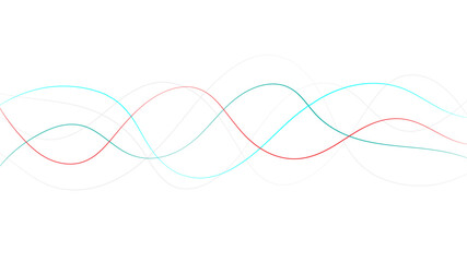 Abstract colorful twisted curve lines with blend effect. Wavy curve lines on transparent for technology and business background. Frequency wave line colorful vector.