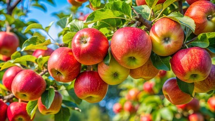 
Apples growing on the tree