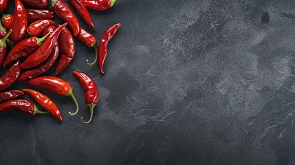 Foto op Plexiglas Dried red chili peppers © WaniArt
