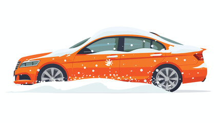 Car snow brush vector illustration isolated on white
