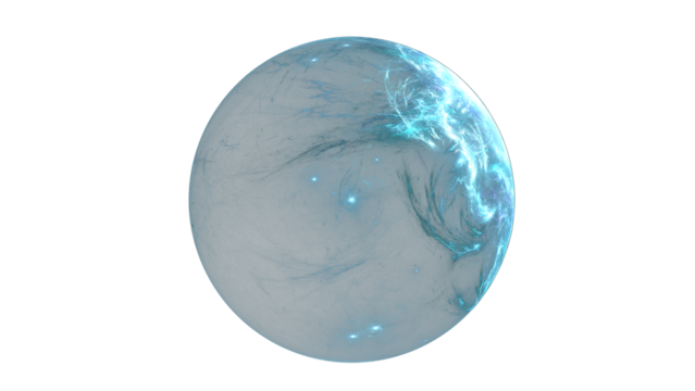 Blue energy ball transparency bcakground