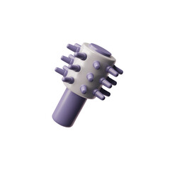 Round comb, curling hair care and styling tool 3D vector icon, household and hairdresser equipment for creating curls