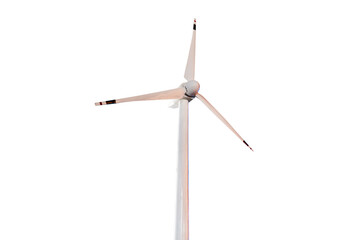Alternative renewable energy generation, green energy concept. wind turbine isolated on white background © diy13