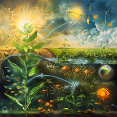 Colorful Representation of The Ecological and Essential Oxygen Cycle