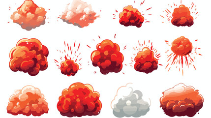 Cartoon bomb explosion storyboard. Clouds boom  - obrazy, fototapety, plakaty