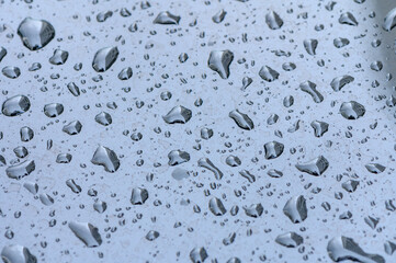 Raindrops on the window. Blue tone 1