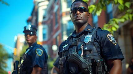 Security Patrol in Urban Landscape: Vigilance in the City. Concept Urban Security, Patrol Techniques, Surveillance in Cities, Crime Prevention, Urban Safety