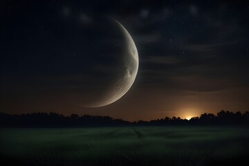 Fototapeta na wymiar Moon night dark nature background Generative AI