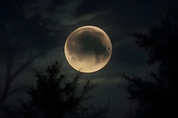 Moon night dark nature background Generative AI