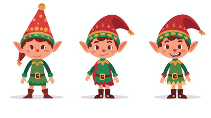 Cute elf with hat on white background vector illustration