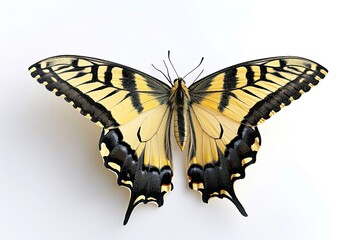 Tiger Swallowtail Butterfly on white background, 