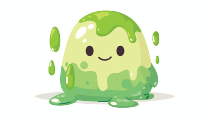 Cute Green Slime Pixel For Content Assets Isolated