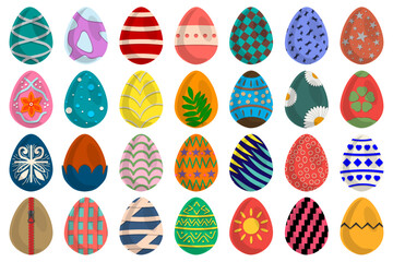 Illustration on theme celebration holiday Easter with hunt colorful bright eggs