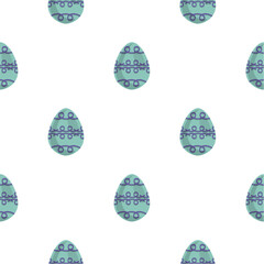 Illustration on theme seamless celebration holiday Easter with hunt colorful bright eggs