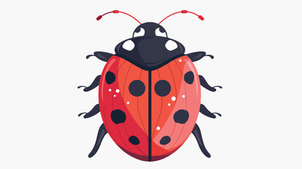 Cute illustration of anthropomorphic ladybug Flat Vector