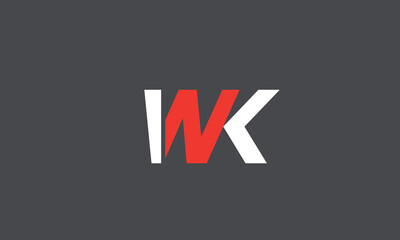 Alphabet letters Initials Monogram logo WK, KW, W and K