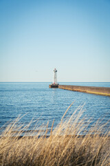 The View of A Small Beautiful Lighthouse in Lake Ontario