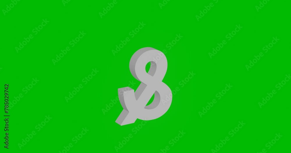 Poster animation of rotation of a white ampersand symbol with shadow. simple and complex rotation. seamless