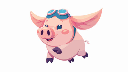 Obraz na płótnie Canvas Cute little pig is flying. Funny vector illustration