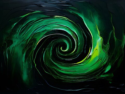 Background green swirl twisting towards center.	