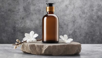 Obraz na płótnie Canvas Relaxation Ritual: Stone Podium Display for Spa Treatments