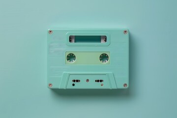 Obraz premium cassette tape is isolated on a light blue background