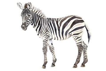 Fototapeta na wymiar watercolor zebra isolated on white background