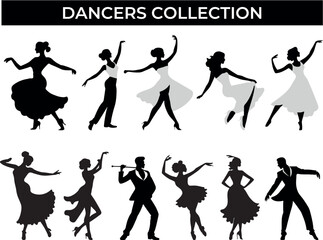 Silhouetted Dancers in Various Poses From a Diverse Collection