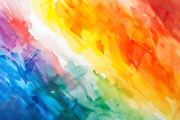 watercolor rainbow abstract background, painting colorful texture
