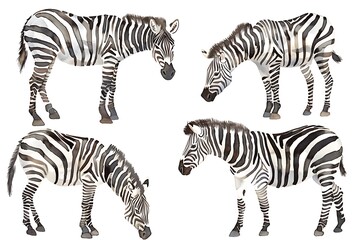 Fototapeta na wymiar watercolor zebra isolated on white background