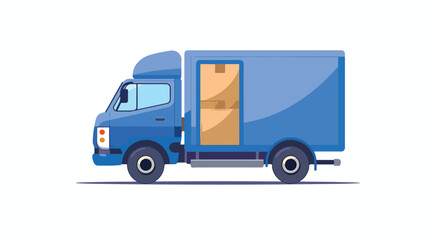 Delivery truck service icon Flat vector isolated on white