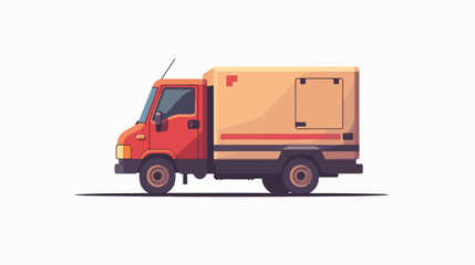 Delivery truck service icon Flat vector isolated on white