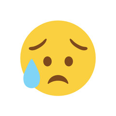 sad face with tear emoji vector