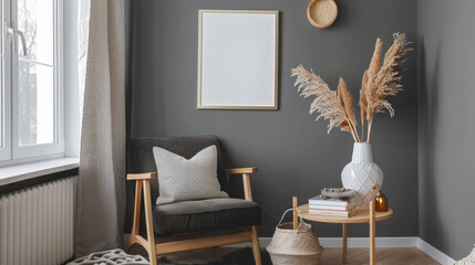 Stylish serenity composition with chic home decor, warm colors and textures.