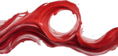 Obraz premium Red wave oil painting using brush technique.