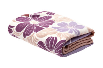 Flower pattern towel isolated on transparent background.