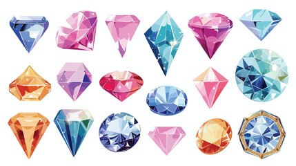 Diamond icon design of Gem jewelry stone brilliant cr - obrazy, fototapety, plakaty